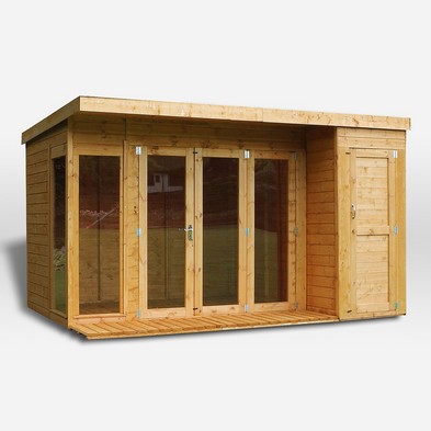 Product photograph of Mercia Corner 12 X 8 3 Pent Summerhouse - Premium Dip Treated Tongue Groove from QD stores