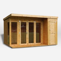 See more information about the Mercia Corner 12' x 8' 3" Pent Summerhouse - Premium Dip Treated Tongue & Groove