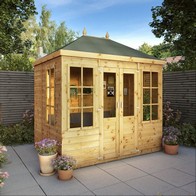 See more information about the Mercia Clover 8' x 6' 1" Hip Summerhouse - Premium Dip Treated Shiplap