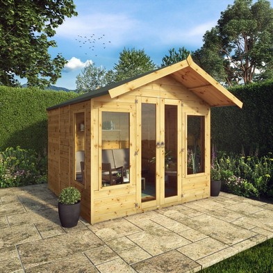 Product photograph of Mercia Sussex 10 X 8 2 Apex Summerhouse - Classic 12mm Cladding Tongue Groove from QD stores