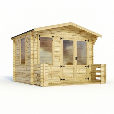 See more information about the Mercia 11' 2" x 11' 2" Apex Log Cabin - Premium 19mm Cladding Log Clad