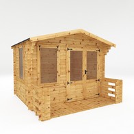 See more information about the Mercia 11' 2" x 12' Apex Log Cabin - Premium 19mm Cladding Log Clad