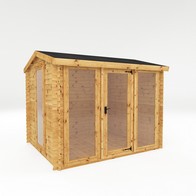 See more information about the Mercia 9' 10" x 8' 7" Apex Log Cabin - Premium 19mm Cladding Log Clad
