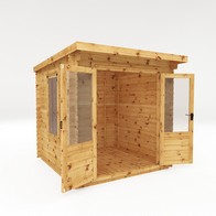 See more information about the Mercia 7' 11" x 8' 11" Pent Log Cabin - Premium 19mm Cladding Log Clad