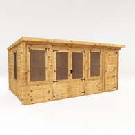 See more information about the Mercia 16' 9" x 9' 11" Pent Log Cabin - Premium 19mm Cladding Log Clad