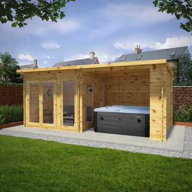 Product photograph of Mercia 19 9 X 10 11 Pent Log Cabin - Premium 44mm Cladding Log Clad from QD stores