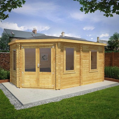 Product photograph of Mercia 16 8 X 10 4 Hip Log Cabin - Premium 34mm Cladding Log Clad from QD stores