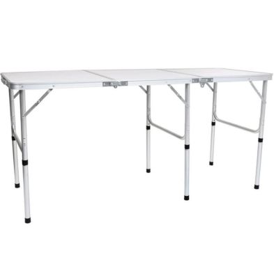 Wensum Folding Lightweight Camping Triple Picnic Table L150cm White