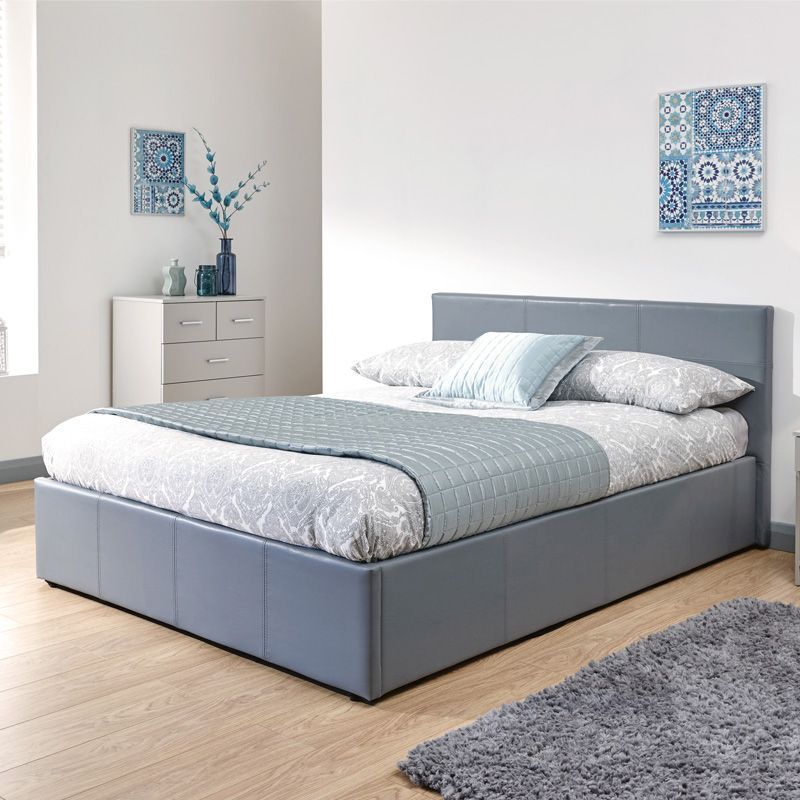 Side Lift King Size Ottoman Bed Grey, King Size Ottoman Bed Frame