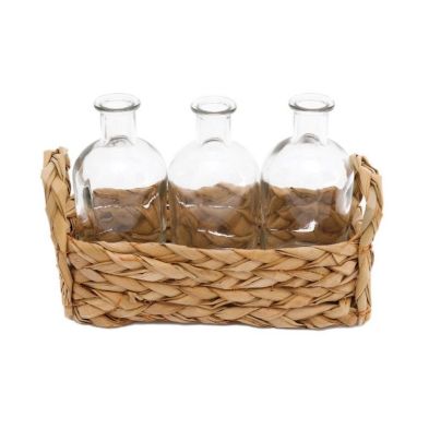 Product photograph of 3x Bottle Vase Glass - 14cm from QD stores