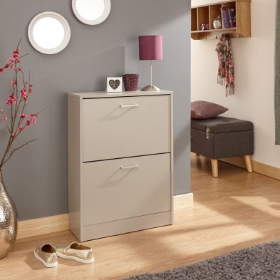 Product photograph of Stirling Shoe Storage Grey 2 Doors 2 Shelves from QD stores