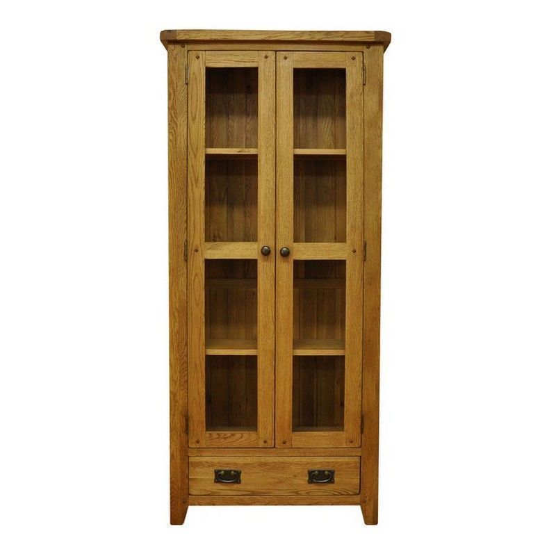 Montacute Oak 2 Door 1 Drawer 4 Shelf Display Cabinet