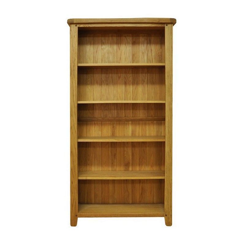 Montacute Oak Large Wide 5 Shelf Bookcase