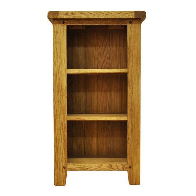 Montacute Oak Small Narrow 3 Shelf Bookcase