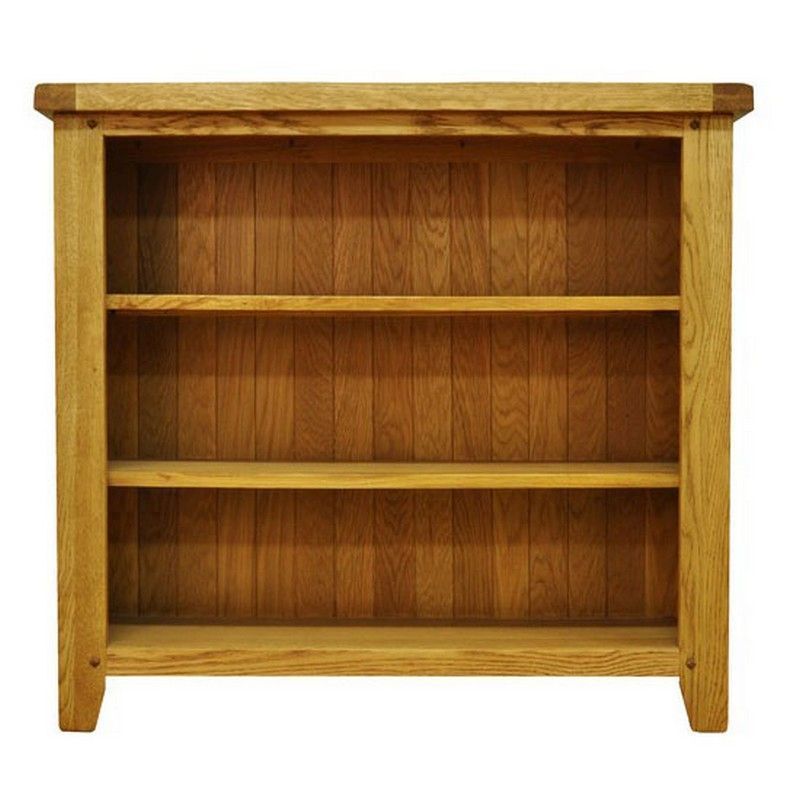 Montacute Oak Small Wide 3 Shelf Bookcase