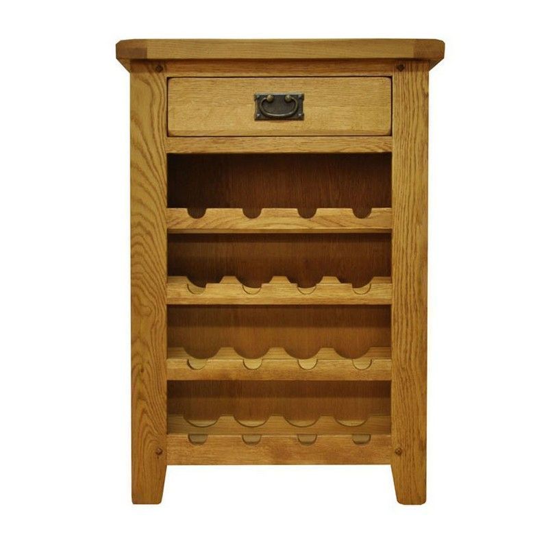 Montacute Oak 1 Drawer 4 Shelf Wine Cabinet