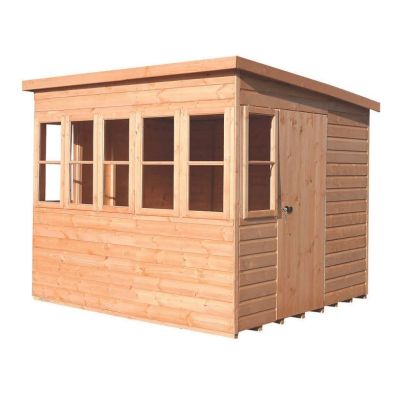 Product photograph of Shire Sun 8 5 X 8 4 Pent Potting Shed - Premium Dip Treated Shiplap from QD stores