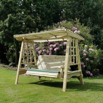 Product photograph of Antoinette Garden Swing Seat By Croft - 3 Seats from QD stores