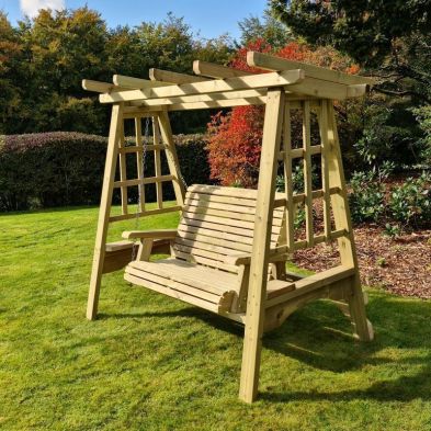 Product photograph of Pergola Garden Swing Seat By Croft - 2 Seats from QD stores