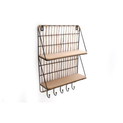 Product photograph of Cottage Shelving Unit Metal Glass Gold 2 Shelves from QD stores