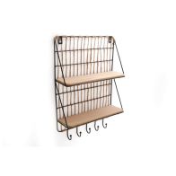 See more information about the Cottage Shelving Unit Metal & Glass Gold 2 Shelves