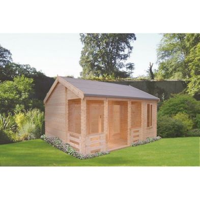 Product photograph of Shire Sherwood 18 X 19 6 Reverse Apex Log Cabin - Premium 44mm Cladding Tongue Groove from QD stores