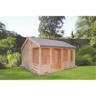 See more information about the Shire Sherwood 18' x 19' 6" Reverse Apex Log Cabin - Premium 44mm Cladding Tongue & Groove