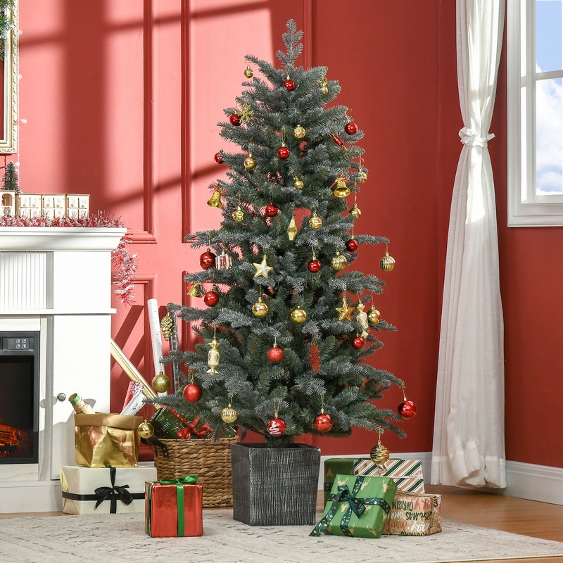 5ft Christmas Tree Artificial - White Frosted Green 1140 Tips