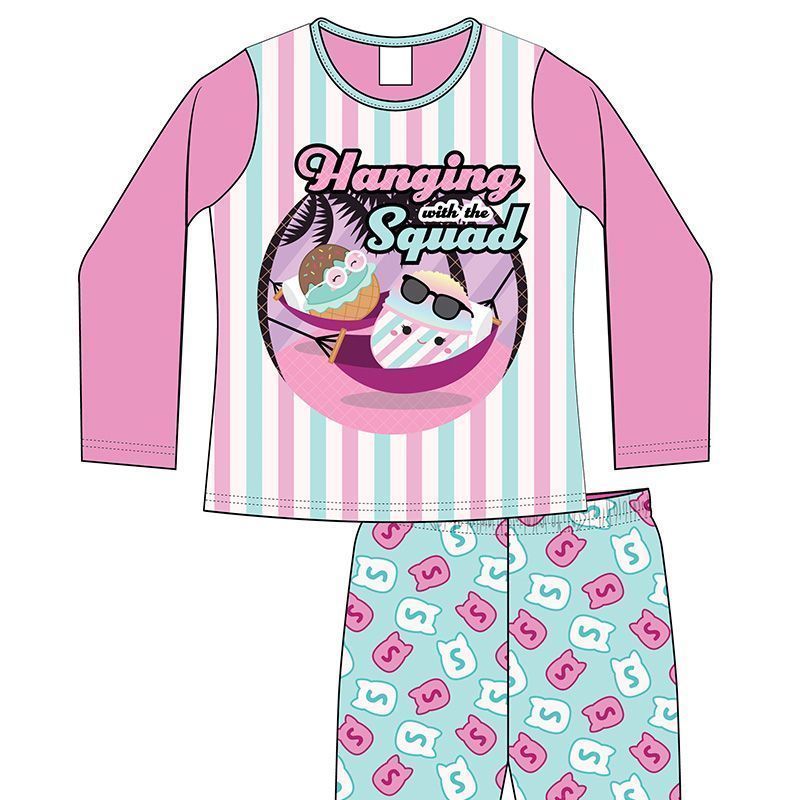 Girls Squishmallows Pyjama Set Pink And Blue - Age 9-10
