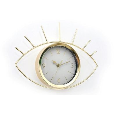 Product photograph of Eye Clock Metal Gold Wall Mounted Battery Powered - 30cm from QD stores