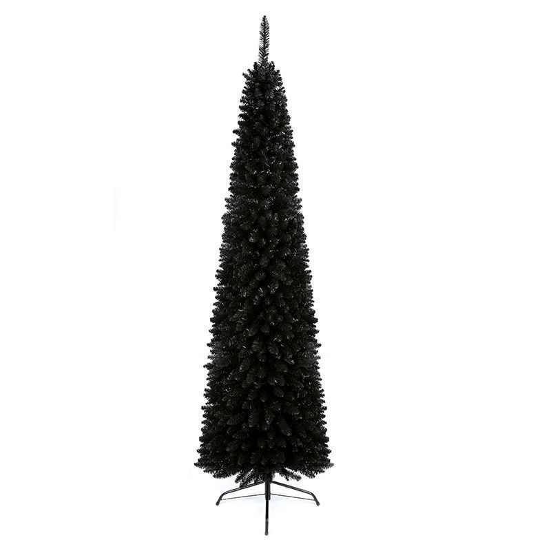 7ft Slim Pencil Christmas Tree Artificial - Black  624 Tips 