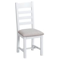 See more information about the Lighthouse Ladder Back Dining Chair Oak & White With Fabric Seat
