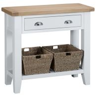 See more information about the Lighthouse Console Table Oak & White 1 Shelf 1 Drawer