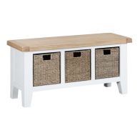 See more information about the Lighthouse Hall Bench Oak & White 3 Drawer