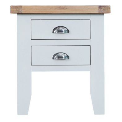 Lighthouse Side Table Oak White 2 Drawers