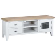 See more information about the Lighthouse TV Unit Oak & White 1 Door 2 Shelf 2 Drawer Large