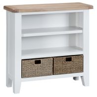 See more information about the Lighthouse Small Wide Bookcase Oak & White 3 Shelf 2 Drawer