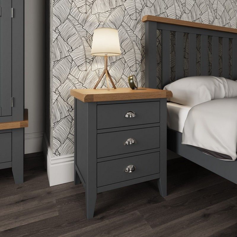 Lighthouse Chest of Drawers Oak Grey 3 Drawers