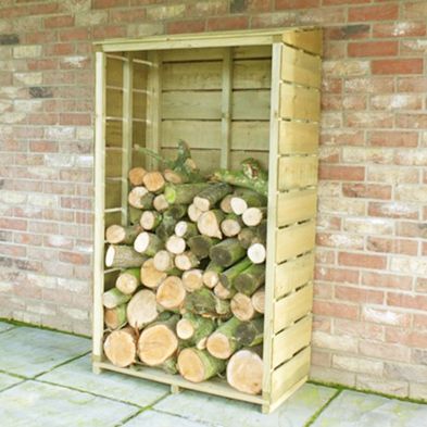 See more information about the Shire Tall Wall 2' 10" x 1' 6" Pent Log Store - Premium Pressure Treated Shiplap