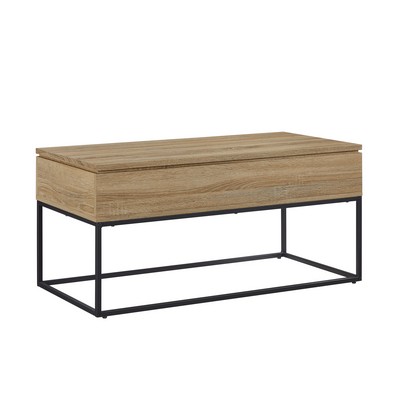 Product photograph of Lift Top Coffee Table Light Brown 1 Door from QD stores