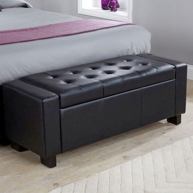 See more information about the Verona Storage Ottoman Black & Faux Leather