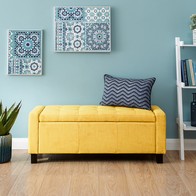 See more information about the Verona Bench Wood & Fabric Yellow