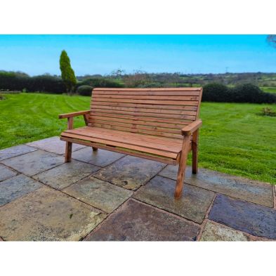 Product photograph of Swedish Redwood Garden Bench By Croft - 3 Seats from QD stores