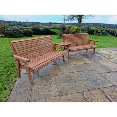 Swedish Redwood Angled Garden Tete A Tete By Croft 6 Seats