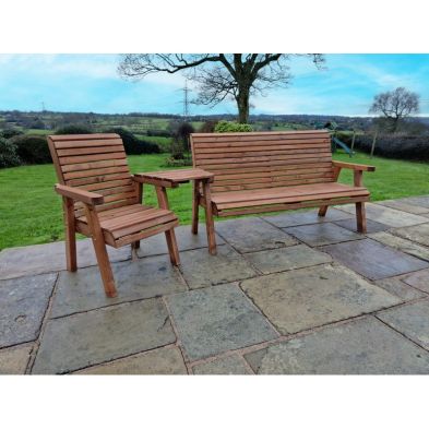 Swedish Redwood Angled Garden Tete A Tete By Croft 4 Seats