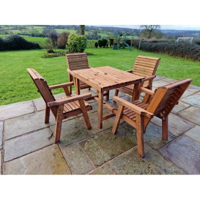 Product photograph of Swedish Redwood Garden Furniture Set By Croft - 4 Seats from QD stores