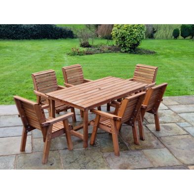Product photograph of Swedish Redwood Garden Furniture Set By Croft - 6 Seats from QD stores