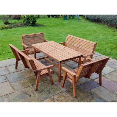 Swedish Redwood Garden Furniture Set By Croft 10 Seats