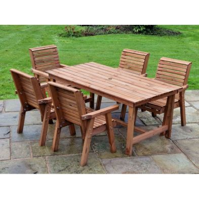 Product photograph of Swedish Redwood Garden Furniture Set By Croft - 5 Seats from QD stores