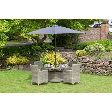 Product photograph of Wentworth Rattan Garden Patio Dining Set By Royalcraft - 4 Seats Grey Cushions from QD stores